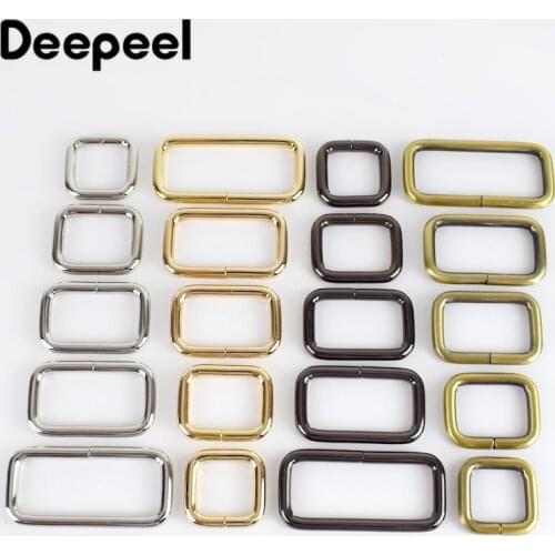 15pcs 13-50mm Rectangle O D Rings Metal Belt Buckles for Handbag Webbing Strap Shoes Adjuster Buckle Clasp DIY Accessories F4-5