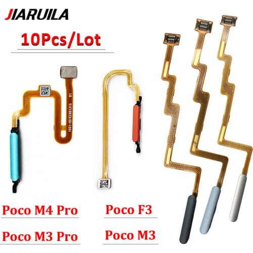10Pcs/lot,For Xiaomi Poco M3 Fingerprint Sensor Home Return Key Menu Button Flex Ribbon Cable