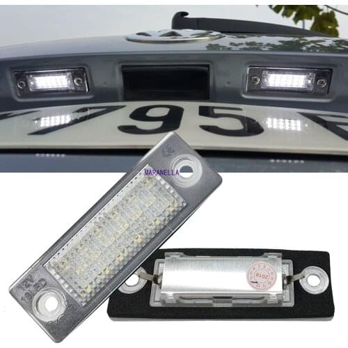 2Pc Car 18 LED Number License Plate Light Lamp No Error For VW Touran Passat Cimousint B5.5 SKODA Superb 1 3U B5 Car Accessories