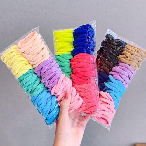 50/100pcs Girls Scrunchies Elastic Hairbands 3.5cm Baby Hair Tie Hair Ring Rope Headwear Kids Rubber Bands Hair Accessories