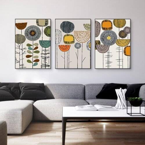 Abstract Sunflower Wall Art Canvas Painting Nordic Posters And Prints Scandinavaian Wall Pictures for Living Room Decoration