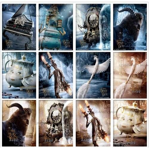 5d Diy Diamond Painting Disney Beauty And The Beast Classic Cartoon Movie Poster Diamond Mosaic Cross Stitch Kit Home Decor Gift