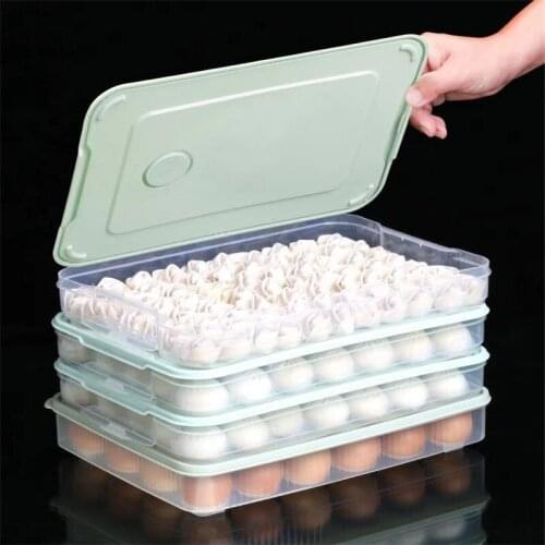 Quick-Frozen Dumpling Refrigerator Egg Preservation Storage Box Multi-Layer Tray Frozen Dumplings Household Dumpling Box