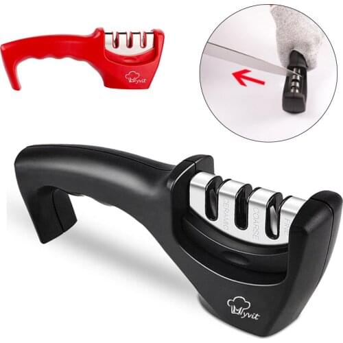 Household Multi-function 3 stages ceramic functions knife sharpener sharpening stone knife kitchen tools Professional grinding