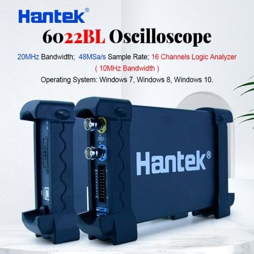 Hantek Digital PC USB Oscilloscope 6022BL 2 Channels 20MHz Bandwidth 48MSa/s Sample Rate 16 Channels Logic Analyzer original