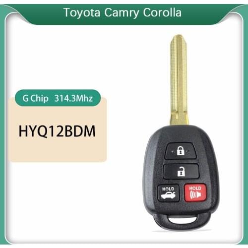 CN007100 Toyota Camry Corolla 2012-2017 Aftermarket 4 Button Remote Car key With 314.4MHz G Chip FCC HYQ12BDM