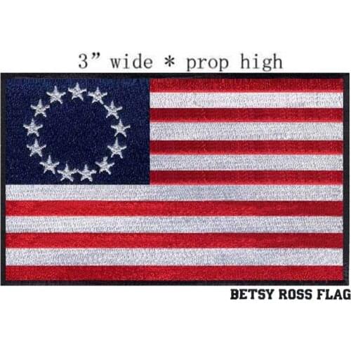 Betsy Ross Flag 3" wide embroidery patch for scout/bolsas/stickers for clothes