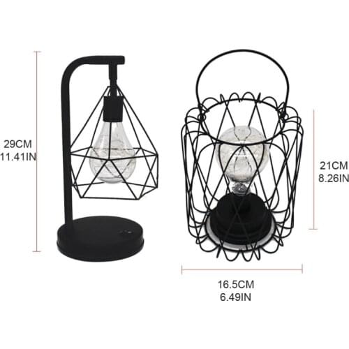 Industrial Table lamp, Black Vintage Edison Desk Light, Retro Metal Shade Cage Desk Lamp for Nightstand