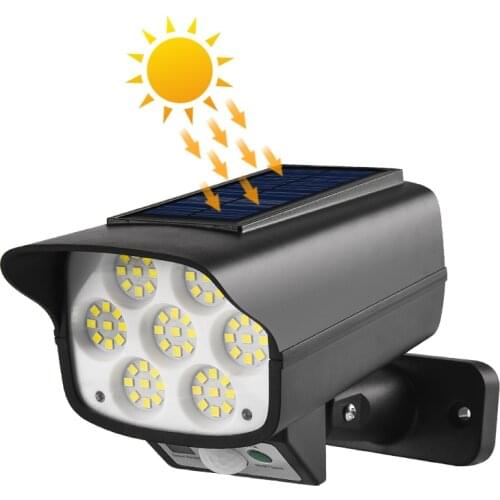 Simulation Monitoring Fake Camera Solar Sensor Wall Light 63LED Strong Light Anti-thief Remote Control Wireless Monitoring Light