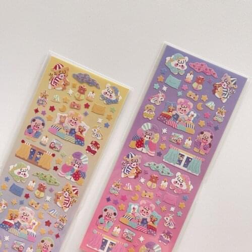 Korean Ins Cartoon Cat Laser Cute Stickers Blingbling Creative Paster Children Diy Collage Stationery Kawaii Decorative Sticker