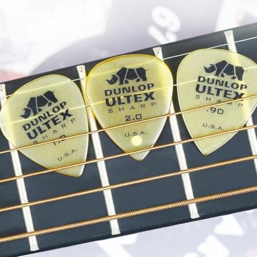 Dunlop Ultex Sharp Guitar Pick Plectrum Mediator 0.73mm-2.0mm Bass Mediator Acoustic Electric Classic Guitar Parts Guitar Picks