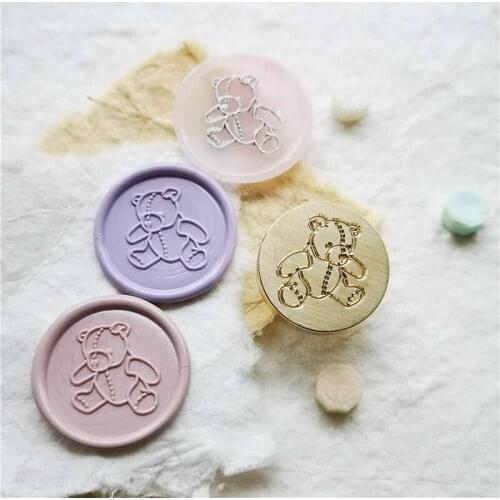 Bear wax seal stamp 2.5cm Cute lovely bears stamp Metal head wooden handle separated to buy Scrapbooking wax stamp Vintage Gift