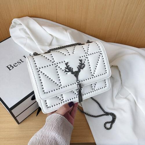 Fashion rivet Women Shoulder Bags Chain Small Package Luxury ladies Handbags Designer Luxury pu Leather female Messenger Bag