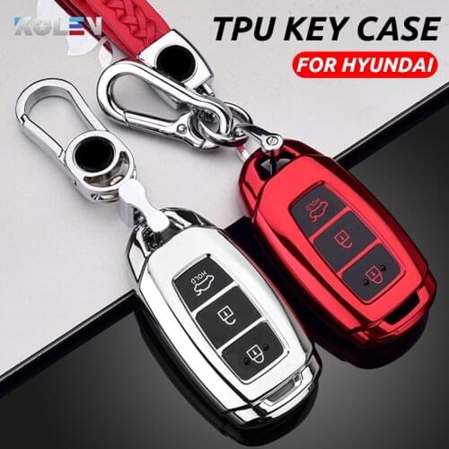 Soft TPU Car Remote Key Case Cover Shell Fob For Hyundai IX35 i30 KONA Solaris Encino Azera Grandeur Accent Fe TM Santa Palisade