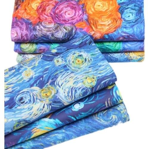 Half Yard Smudge Print 100% Cotton Fabric For Handmade DIY Garment Dress Telas Sewing Tissue CR-1254