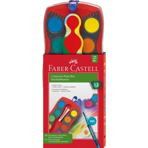 Faber Castell Connector Detachable Reattachable Solid Spliced 12 Colors With Pigment & Brush Pen