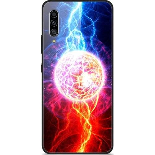 Glass Case For Samsung Galaxy A90 5G Phone Case Phone Cover Back Bumper Star Sky Pattern