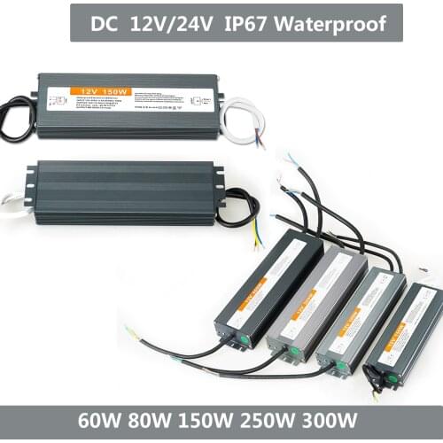 LED Driver DC12V 24V IP67 Waterproof Lighting Transformers for Outdoor Light 12V Power Supply 400W 100W 200W 300W LED adapter