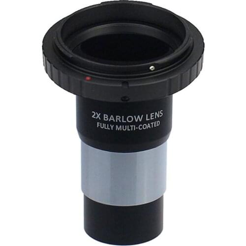 Telescope SLR Camera Canon Nikon Sony AF Olympus T Ring and 2X Fully Coated Metal Barlow Lens for Astronomy Monocular Eyepiece