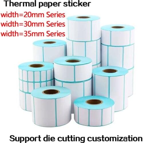 Thermal Direct Printing barcode label 20 30 35mm Waterproof Antiscratch Paper adhesive shipping label stickers roll The cheapest