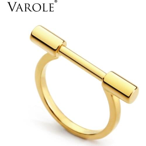 VAROLE Contracted cylindrical Ring Gold Color Rings For Women Accessories Finger Fashion Jewelry Gifts Anillos
