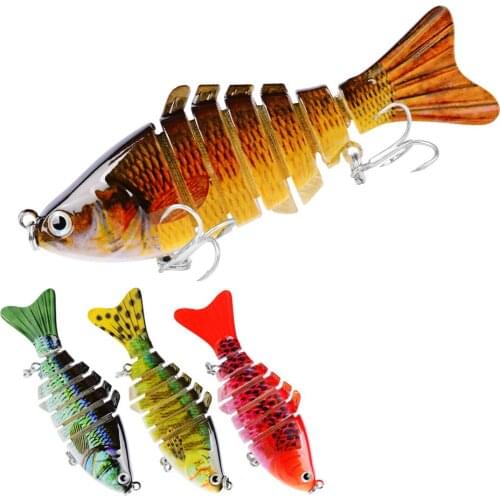 10cm 15g 7 Segments Fishing Wobblers Swimbait Crankbait Plastic Fishing Lure Bait with 6# Hooks 4 Colors Optional