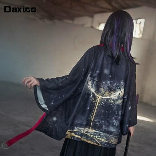 Woman Japanese Kimono Cardigan Man Traditional Yakata Anime Cosplay Costume Harajuku Kawaii Clothing Blouse Shirt Haori Obi