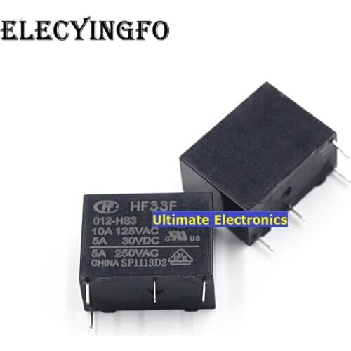 10pcs HF33F-012-HS3 JZC-33F-012-HS3 A group of normally open 4 feet 5A 250VAC Relays