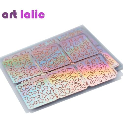 24 Sheets/set Hollow Out Nail Art DIY Tips Guides Transfer Stickers Accessories Vinyl French Tips Manicure Decal Decoration