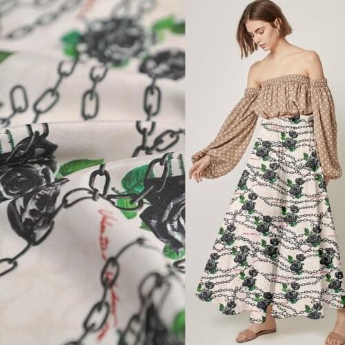 50x112cm natural 100% mulberry silk crepe de chine fabric 16mm drape printed shirt clothing fabric for dress cloth wholesale