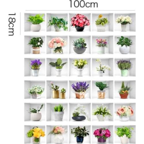 6pcs/set 3D Potted Plant Staircase Stair Riser Floor Sticker Self Adhesive DIY Stairway Waterproof PVC Wall Decal