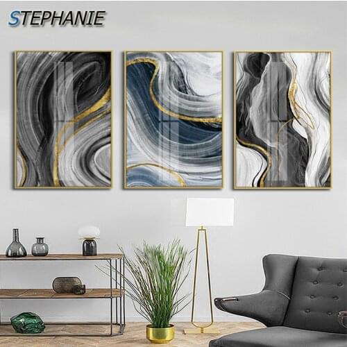 Abstract Gold Foil Annual Ring Canvas Painting Modern End of Time Wall Art Picture for Living Room Modern Tableaux Poster Print