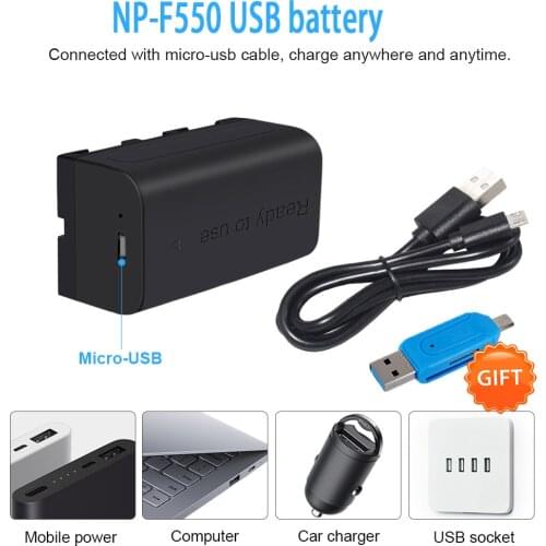 1-4PCS 2600mAH NP-F550 NP-F570 NP F550 Camera Battery USB Batetry for Sony NP-F330 NP-F530 NP-F570 NP-F730 NP-F750 CCD-RV100