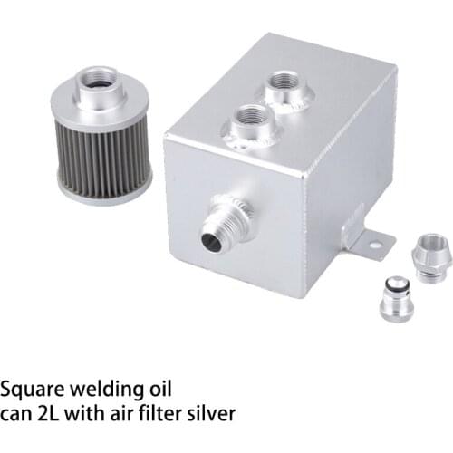 2L Aluminum Universal Oil Catch Can Tank Engine Oil Catch Can Tank with Breather & Filter Drain Car Modification