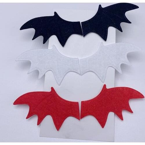 60pcs 4*6cm felt Imp Wings Fabric Patches Padded Felt Garment Appliques Padded Felt Appliques Hair Hat Decorative Ornament