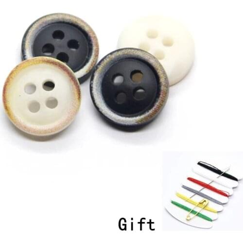 9/10/11mm White Black Chic Resin Shirt Buttons For Clothing Apparel Decorative 4 Holes Handmade DIY Accessories Wholesale