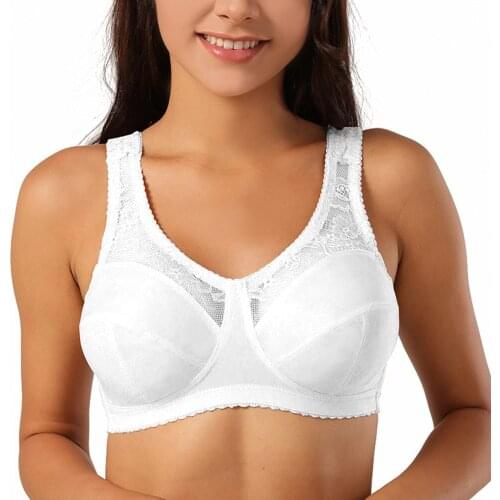 White Bra BH Soft Full Cup Bras for Big Size Women Wireless Unlined Bralette Everyday Underwear B C D E F G H I