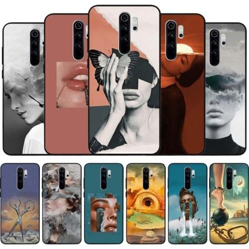 Salvador dali black Silicone Phone Case For Redmi note 9 8 7 Pro S 8T 7A Cover