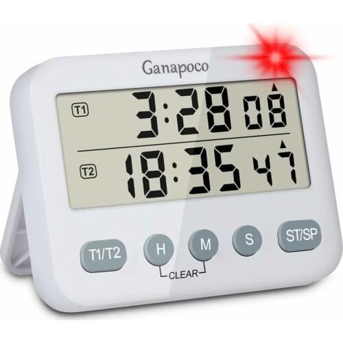 New Dual Digital Timer For Kitchen Cooking Shower Study Stopwatch Led Counter Alarm Clock Manual Electronic Countdown Timer