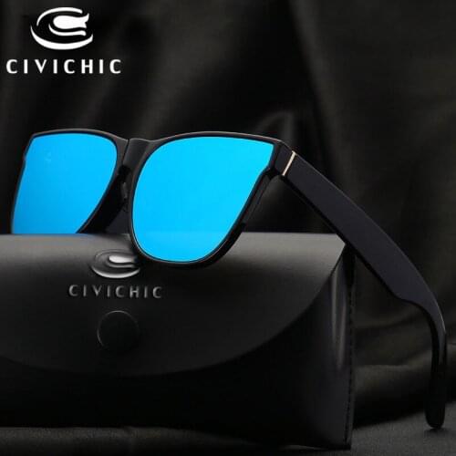 CIVICHIC Hot Fashion Women Mirror Glasses Retro UV400 Oculos De Sol Brand Designer Colorful Coating Gafas Hipster HD Specs E258