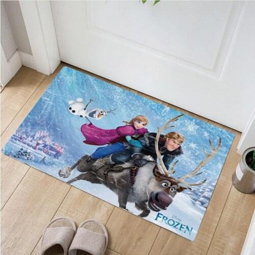 Disney Baby Play Mat Outdoor Door Mat Shaggy Water Absorption Bathroom Anna Elsa Mats Non-slip Kitchen Carpet Gift