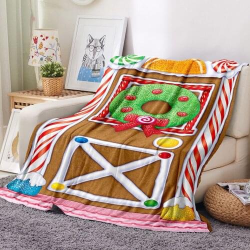 Children Adult Soft Candy Cake Printed Flannel Blanket Comfortable Breathable Material Suitable for Sofa Bedroom Bed