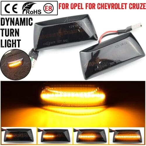 2pcs Dynamic Side Marker Turn Signal Light Sequential Blinker For Opel Insignia For Astra for Zafira Corsa For Chevrolet Cruze