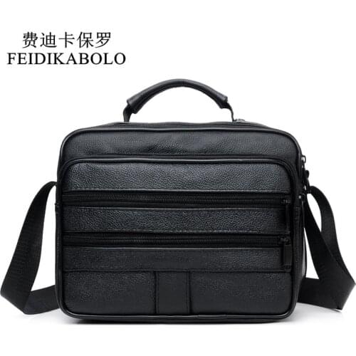 FEIDIKABOLO Genuine Leather Mens Bags Fashion Men Crossbody Bags High Quality Leather Male Bags handbags Mens Shoulder Bags Man