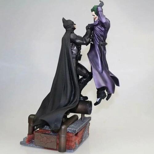 Arkham Origins Bruce Wayne VS Joker Statue Comic Action Figure Model Toys Anime Joker PVC Figurine Figure With Base 28CM