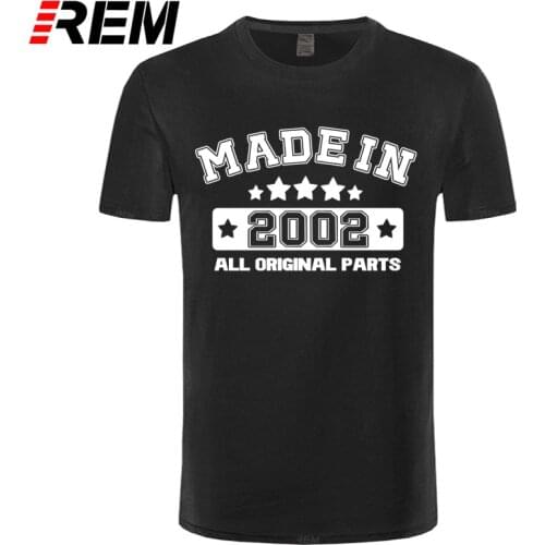 REM tee Fashion Made In 2002 T Shirts Men Cotton Funny O Neck Birthday Gift T-shirt Tops Tee Cool Mans Tshirt