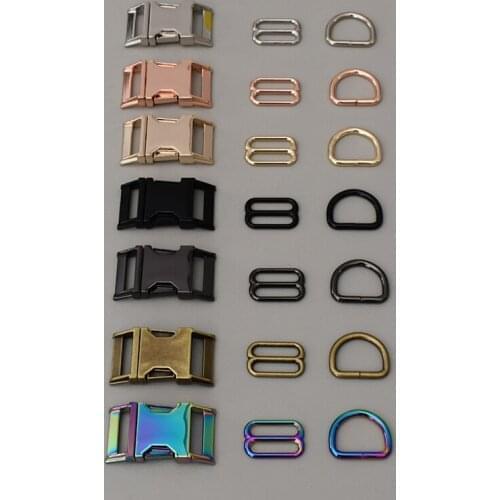 100 sets For 25mm Heavy metal belt straps slider release buckle clasp for pet dog collar necklace DIY accessories