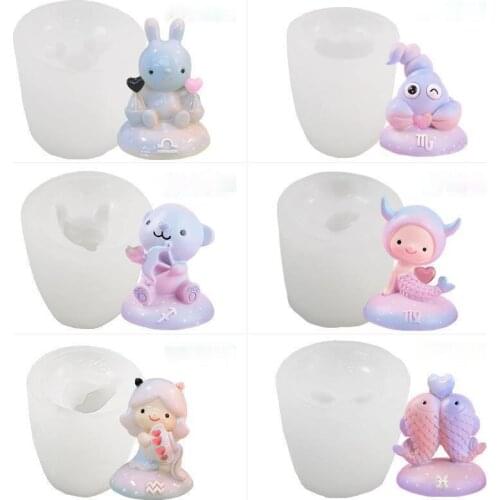 DIY Candle Making Tools Twelve Constellation Silicone Mold Fondant Cake Mold Aroma Candle Ice Cube Mold Resin Mould Plaster Mold