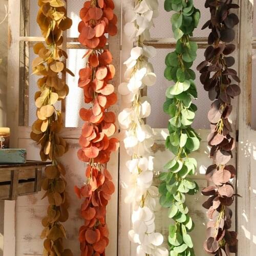 Simulation Leaf Artificial Flower Rattan Decoration Green Vine Air Conditioning Sewer Pipe Wall Ceiling Shelter Decor 3pcs 180cm