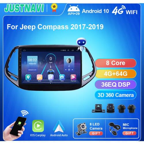 Car Radios For Jeep Compass 2017-2019 Autoradio 2 Din 2din Android 9.0 Auto Car Audio Carplay Navigation GPS Multimedia Player